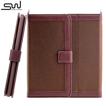 SIMPLE WEAR HTC Desire 816 專用 DUAL 側掀站立式皮套 - 棕