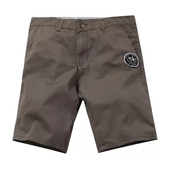 【CACO】CACO ST．美式街頭．魔鬼氈單車布章短褲(男)S灰