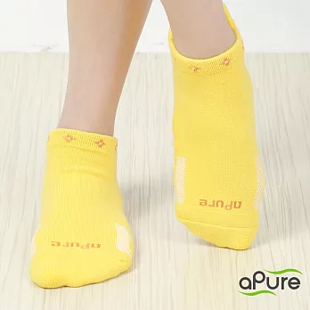 【aPure除腳臭專門健康襪】心型束口運動除臭襪M黃色