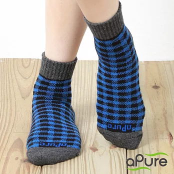 【aPure除腳臭專門健康襪】網格兒童除臭襪S藍色