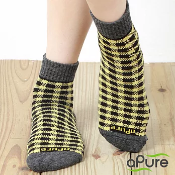 【aPure除腳臭專門健康襪】網格兒童除臭襪S黃色