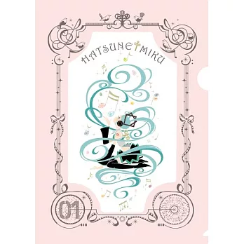 《初音未來》初音 透明資料夾音樂盒粉款---Ensky出品(日本原裝)
