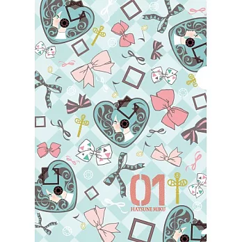 《初音未來》初音 透明資料夾緞帶綠款---Ensky出品(日本原裝)