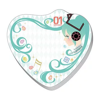 《初音未來》初音 黏貼式便條紙(60張入) 綠色---Ensky出品(日本原裝)