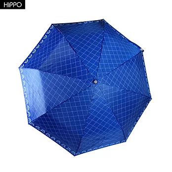 【HIPPO】55CM抗UV自動開收傘(水色語蒼)深藍