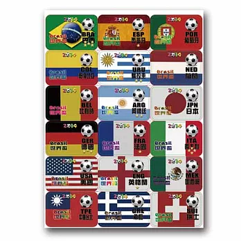 世界足球國旗貼-世足18P