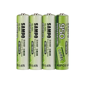 聲寶 SAMPO 4號低自放950mAh鎳氫充電電池(16入)