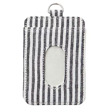 [MUJI 無印良品]麻棉票證夾/深藍直紋