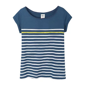 【CACO】CACO SURF．美式休閒．海軍風條紋短T(女)S海軍藍