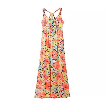 【CACO】CACO SURF．美式休閒．花樣長版洋裝(女)FREE粉橘