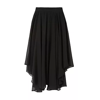 【CACO】CREAM PUNK．不規則雪紡長裙(女)FREE黑