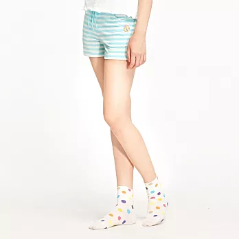 【CACO】芝麻街．授權款．ELMO條紋居家短褲(女)S淺藍