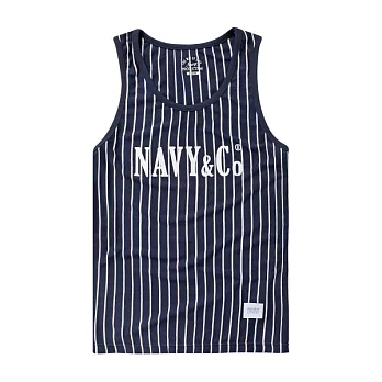 【CACO】NAVY．獨家經銷． 直條紋NAVY&Co背心(男)M丈青