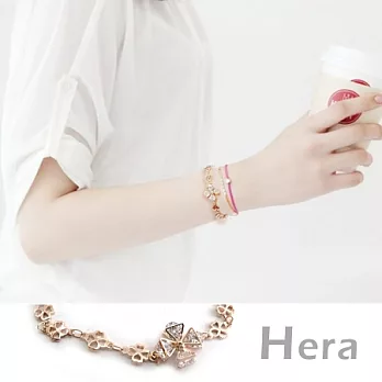 【Hera】赫拉 鋯石滿鑽十字形幸運四葉草手鍊(玫瑰金)