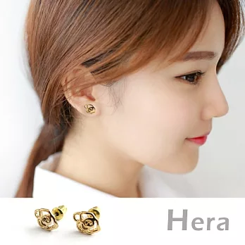 【Hera】赫拉 玫瑰花耳釘/耳環(魅影金)