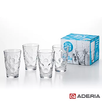【ADERIA】日本進口透明圓紋啤酒杯4件套組350ml