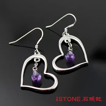 石頭記 紫水晶925純銀耳環-心動邂逅紫水晶