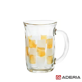 【ADERIA】日本進口格紋啤酒馬克杯310ml(琥珀)