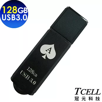 TCELL 冠元-USB3.0 128GB 撲克碟 黑色