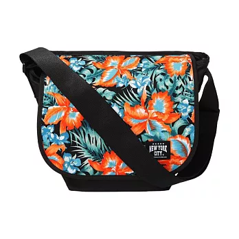 【CACO】滿版花花郵差包黑