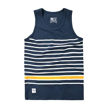 【CACO】CACO ST．美式街頭．條紋棉質背心(男)S海軍藍
