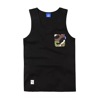 【CACO】CACO ST．美式街頭．迷彩口袋背心(男)M黑