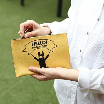 忍者兔NEMO吊飾皮革萬用包(L)-閃耀黃