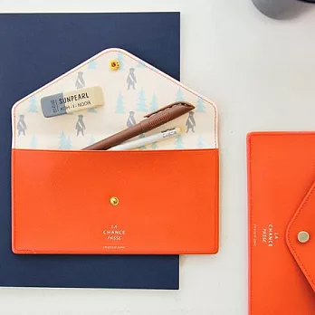 信箴金釦萬用信封包-魅力橘