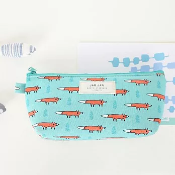 jamjam森林動物帆布化妝包‧萬用包-狐狸