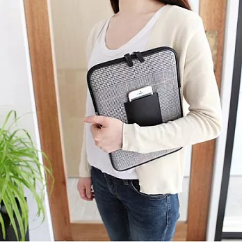 簡單生活Ver.2-Tablet帆布平板電腦收納包-千鳥黑