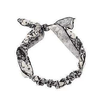 Enya★典雅花紋 髮帶黑白色