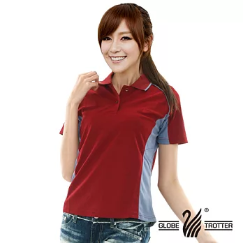 【遊遍天下】MIT 台灣製女款抗UV涼爽吸濕排汗POLO衫(S043)M酒紅灰