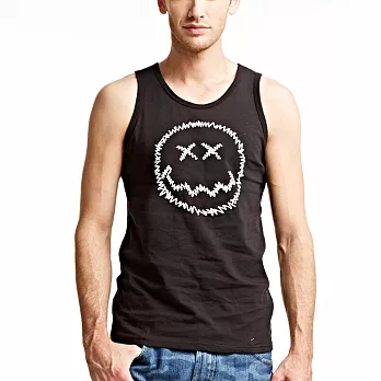 【CACO】SMILEY．授權款．笑臉發泡背心(男)S黑