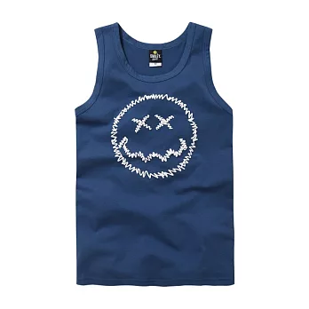 【CACO】SMILEY．授權款．笑臉發泡背心(男)S寶藍