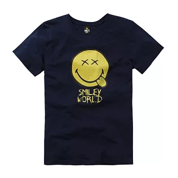 【CACO】SMILEY．授權款．笑臉吐舌短T(女)FREE丈青