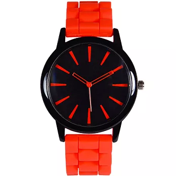 Watch-123 黑色甜心-原宿簡約糖果色大錶盤腕錶(玫瑰紅)
