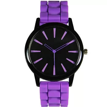 Watch-123 黑色甜心-原宿簡約糖果色大錶盤腕錶(桔梗紫)