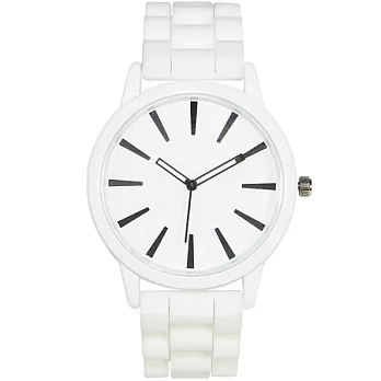 Watch-123 白色甜心-原宿簡約糖果色大錶盤腕錶(百合白)