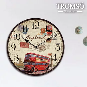 TROMSO無框畫時鐘-倫敦巴士(圓形)