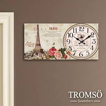 TROMSO無框畫時鐘-鐵塔旅程(橫式)