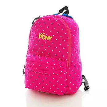PONY 雙面圓點翻轉後背包桃紅圓點