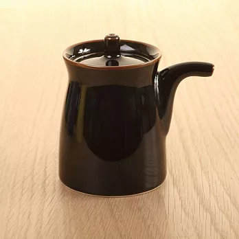 白山陶器/G型醬油壺/大-黑