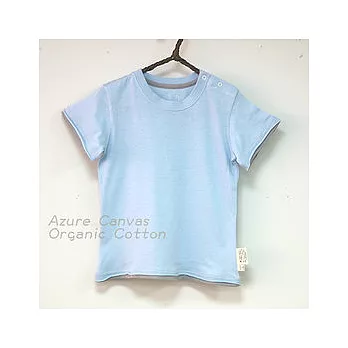 【藍天畫布】100%有機棉 幼兒捲邊短Ｔ-淺藍90淺藍
