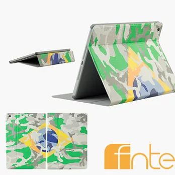 fnte FIFA世界盃迷彩國旗Apple iPad Air保護套-巴西