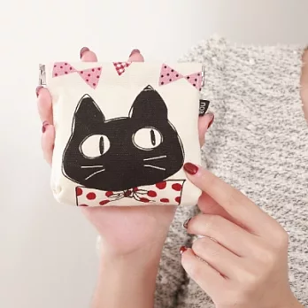 Noafamily,諾亞蝴蝶結貓零錢包_KI