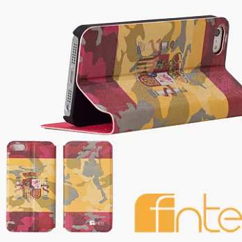 fnte FIFA世界盃迷彩國旗Apple iPhone 5/5S皮套 - 西班牙