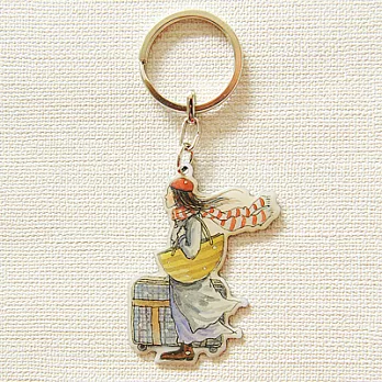 Jimmy幾米,「向左走向右走」鑰匙圈_女孩&旅行箱