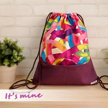 It’s mine 束口後背包-彩帶空間-米