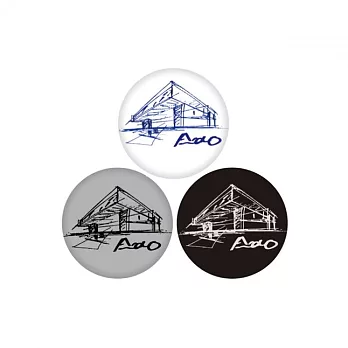 安藤忠雄 手稿簽名紀念 徽章套組 經典灰階