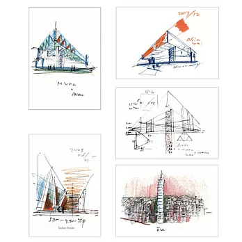 安藤忠雄 手稿 明信片套組